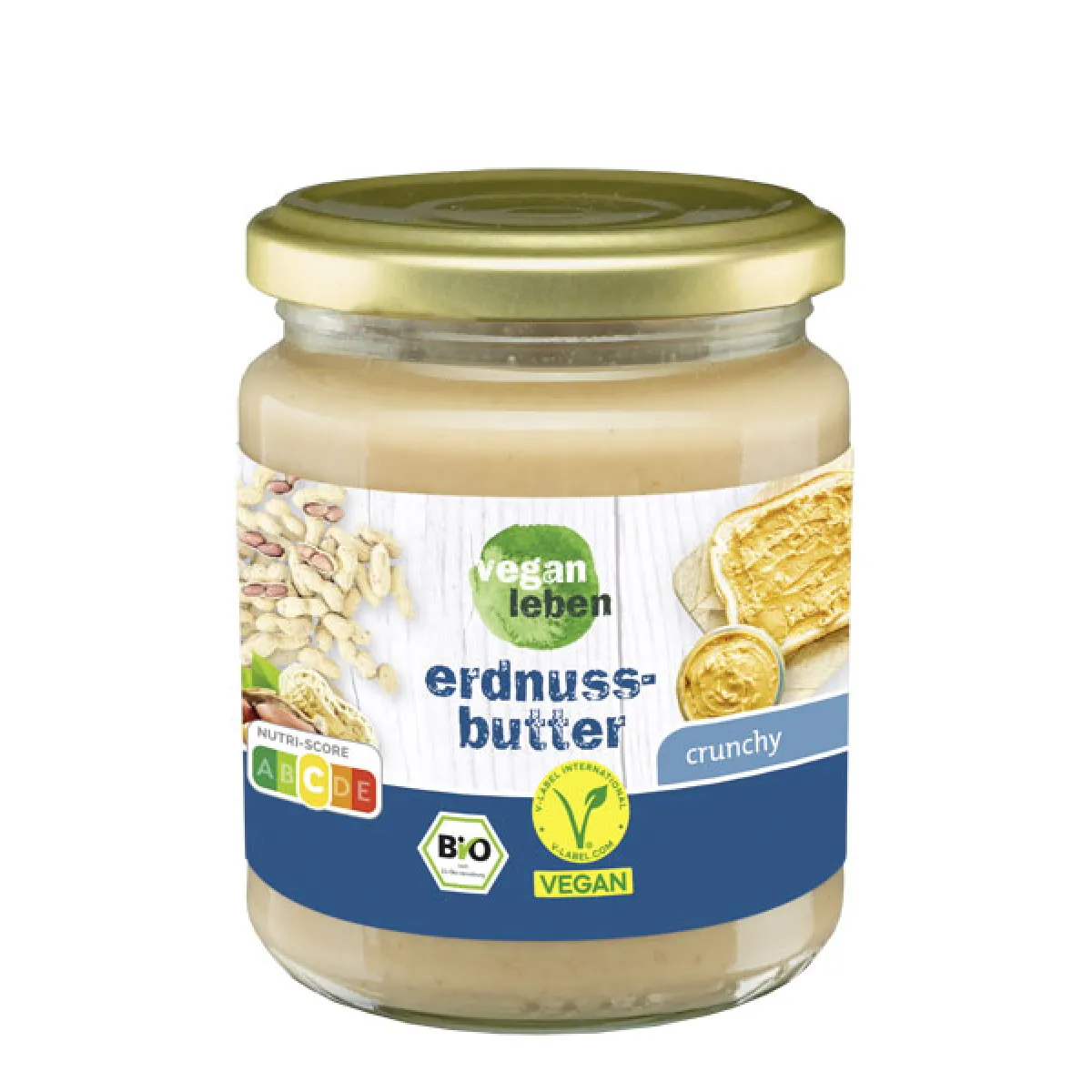 vegan leben Erdnussbutter crunchy 250 g