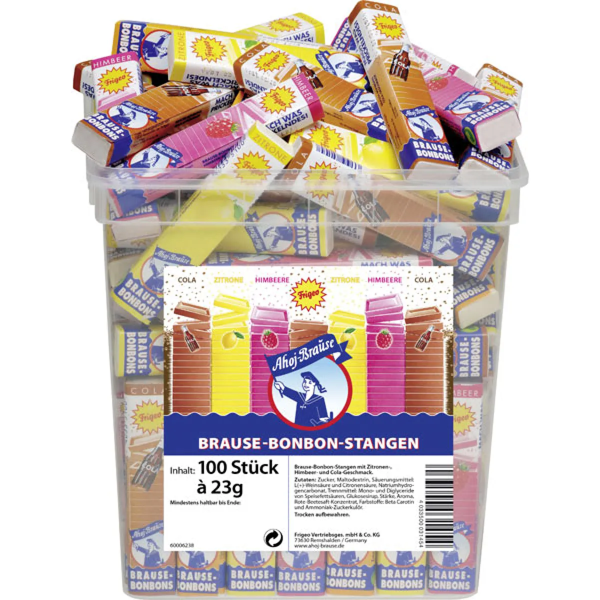 Frigeo Ahoj Brause-Bonbon-Stangen 2300 g (100 x 23 g Stangen)