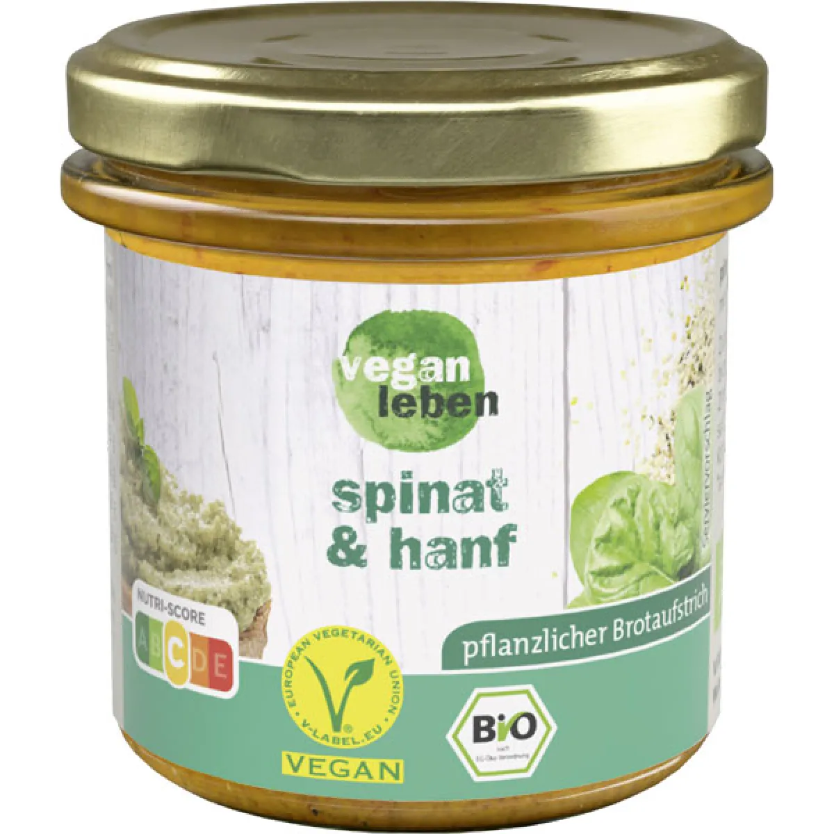 vegan leben Brotaufstrich Spinat-Hanf 135 g