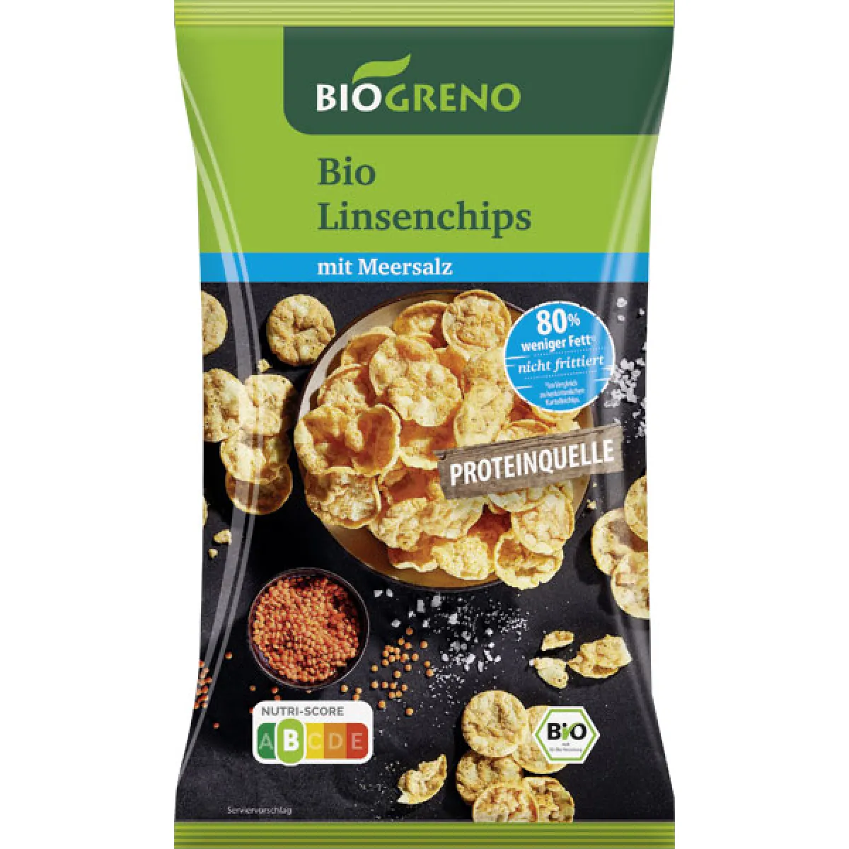 Biogreno Linsenchips Meersalz 75 g