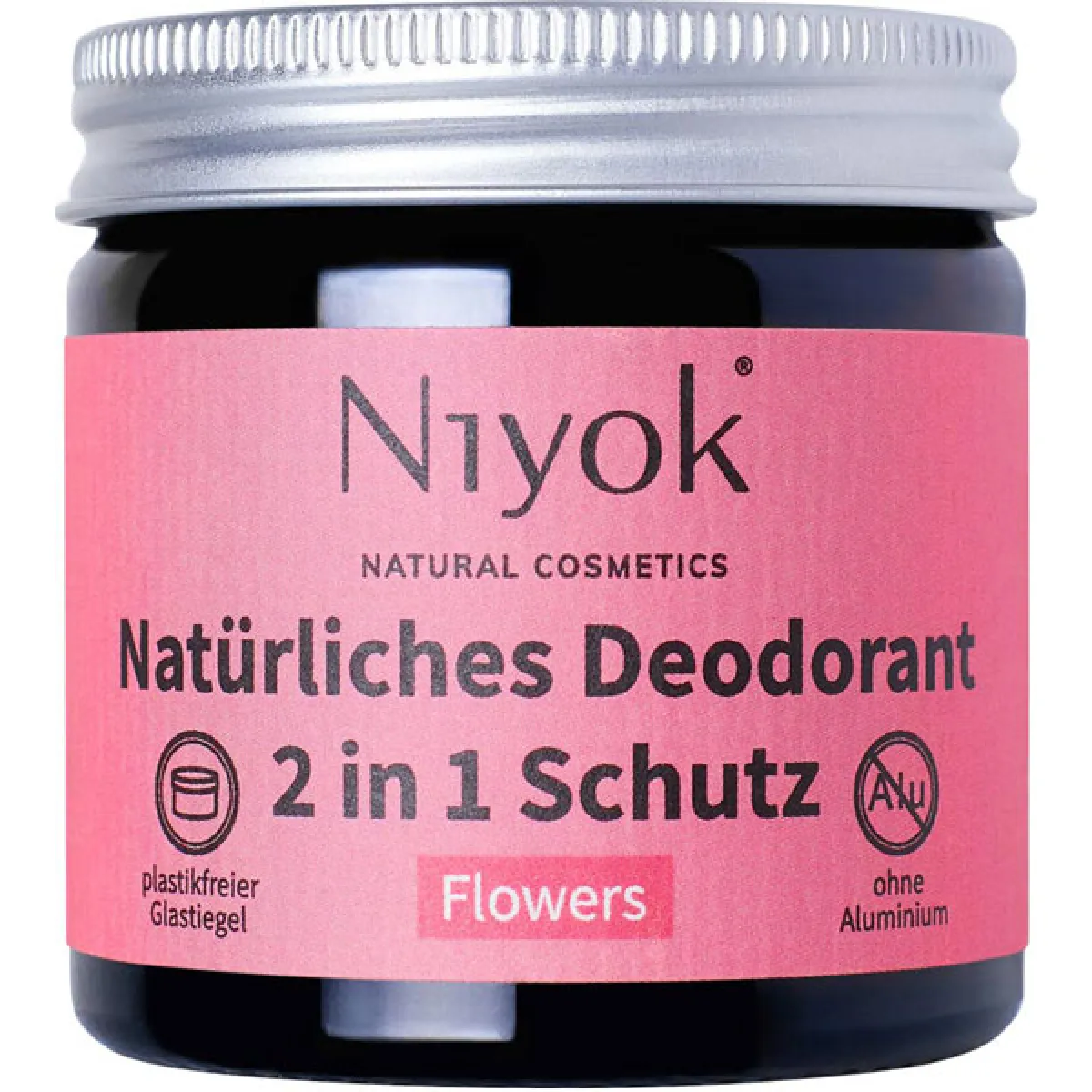 Niyok Deodorant Creme im Glas-Tiegel - Flowers 50 g