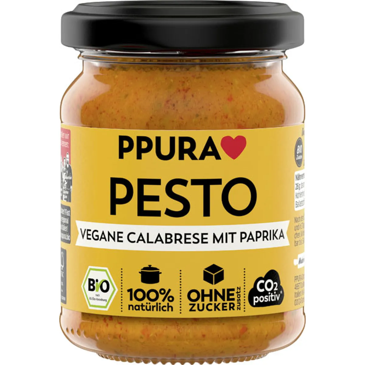 PPURA Pesto vegane Calabrese mit Paprika 120 g