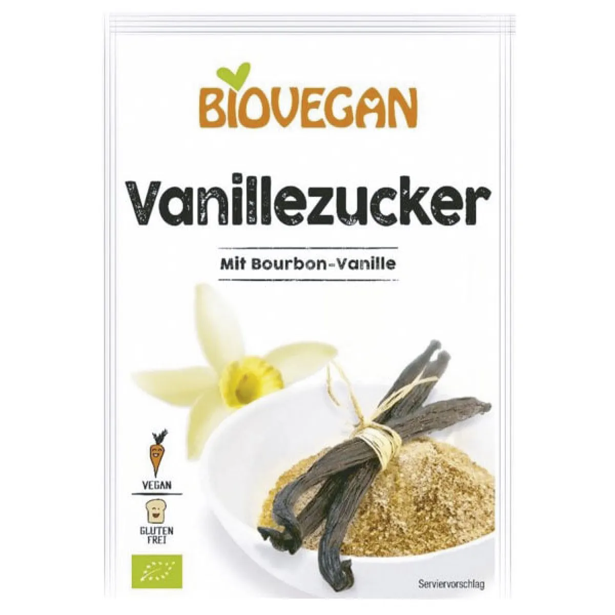 BIOVEGAN Vanillezucker mit Bourbon-Vanille 4er 8 g