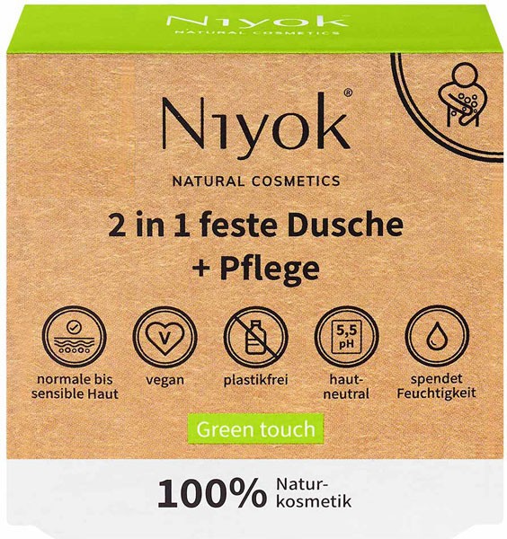 Niyok 2 in 1 feste Dusche und Pflege - Green touch 80 g