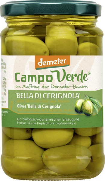 Campo Verde Demeter Oliven Bella Di Cerignola 280 g