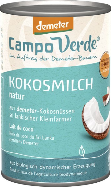 Demeter Campo verde Kokosmilch natur 17% Fett 400 ml